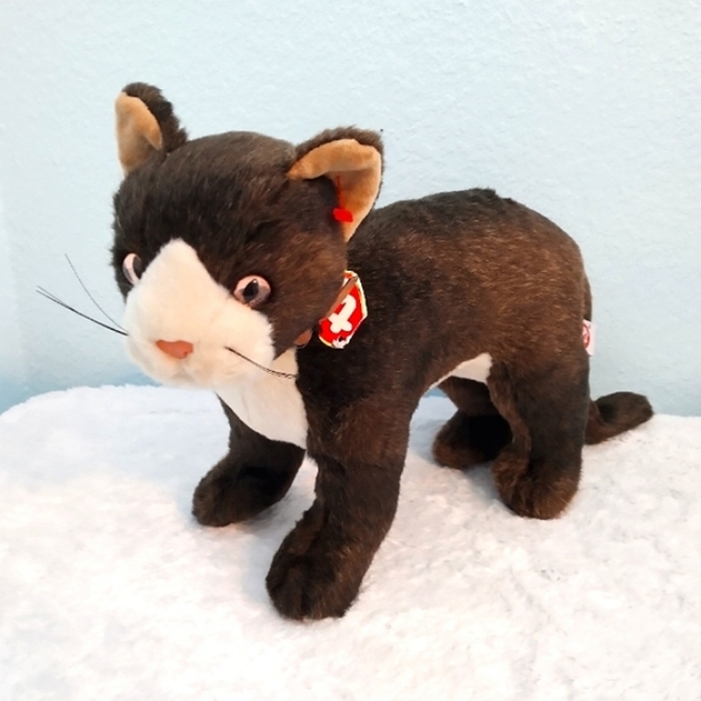 Vintage Ty Plush Cat "Mystery" with Collar and Original Tag